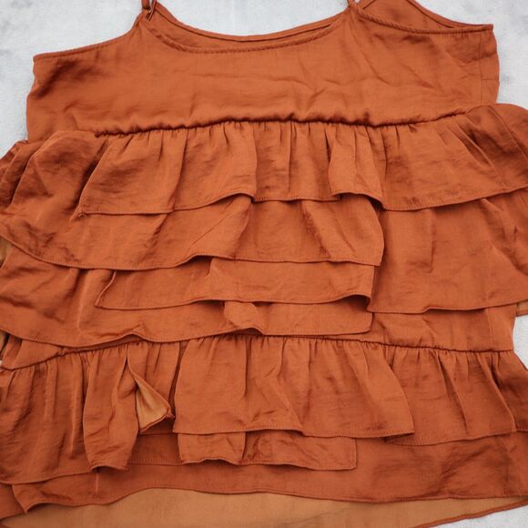 Who What Wear Shirt Womens S Orange Sleeveless Scoop Neck Layered Tank Top - Picture 10 of 11
